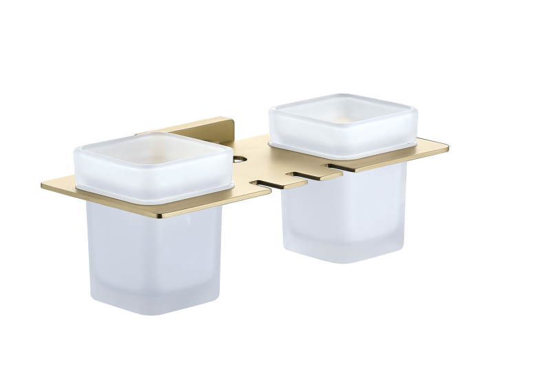 Двойной подстаканник, матовое золото B6051SJ Подстаканники