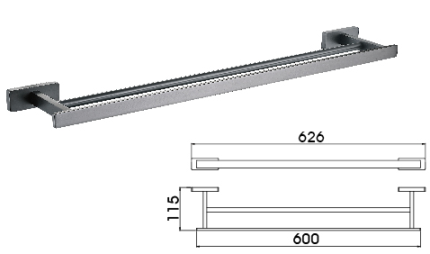 Полка для полотенец, графит B1051QH Полки