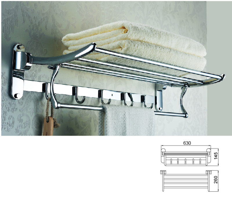 Полка для полотенец, хром B1019CP Полки