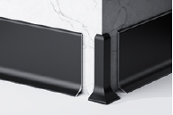 Плинтус алюминиевый, чёрный 60мм (под клей), Арт:SSZ-011(0,8/1,2мм)