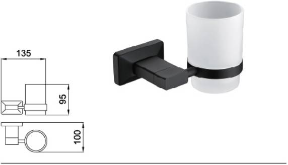 Подстаканник, матово-черный B6011YH Подстаканники