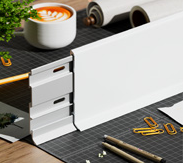 Плинтус алюминиевый, белый 60мм, Арт:SSZ-011(1,1мм)