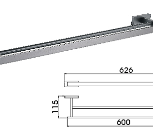 Полка для полотенец, графит B1051QH