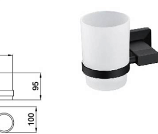Двойной подстаканник, матово-черный B6012YH