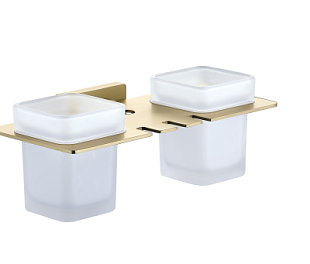 Двойной подстаканник, матовое золото B6051SJ