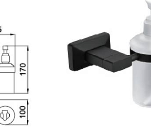 Держатель дозатора для жидкого мыла, матово-черный B4017YH