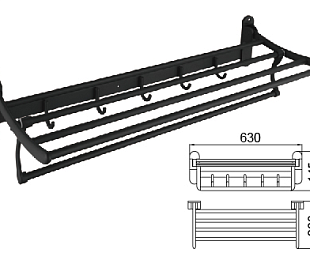 Полка для полотенец, матовый черный B1019YH