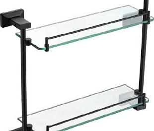 Полка двойная стеклянная, матово-черный, Арт.B2014YH