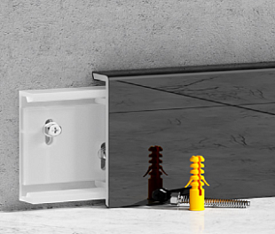 Плинтус из нержавеющей стали, титановый зеркальный 50мм, Арт:BXG-50