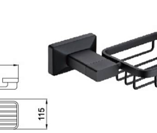Корзина-мыльница, матово-черный B4016YH