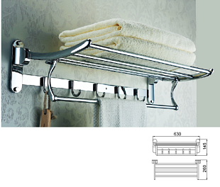 Полка для полотенец, хром B1019CP